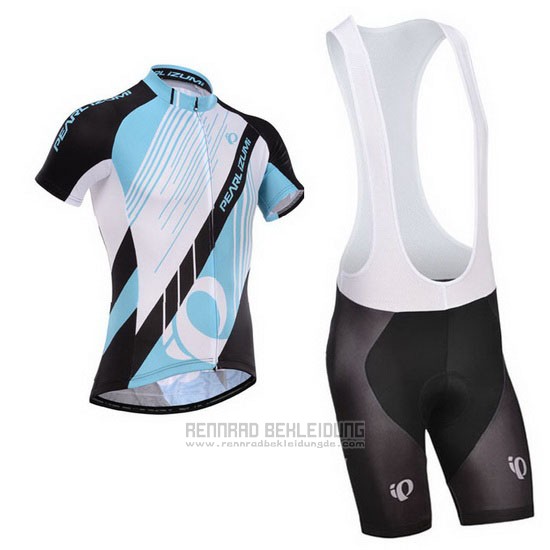 2014 Fahrradbekleidung Pearl Izumi Shwarz und Azurblau Trikot Kurzarm und Tragerhose - zum Schließen ins Bild klicken